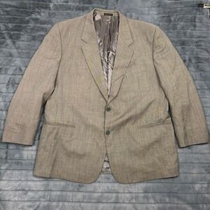 Giorgio Fellini Mens Super 100 Wool Blazer Tan Made in Italy Size 50R Sport Coat